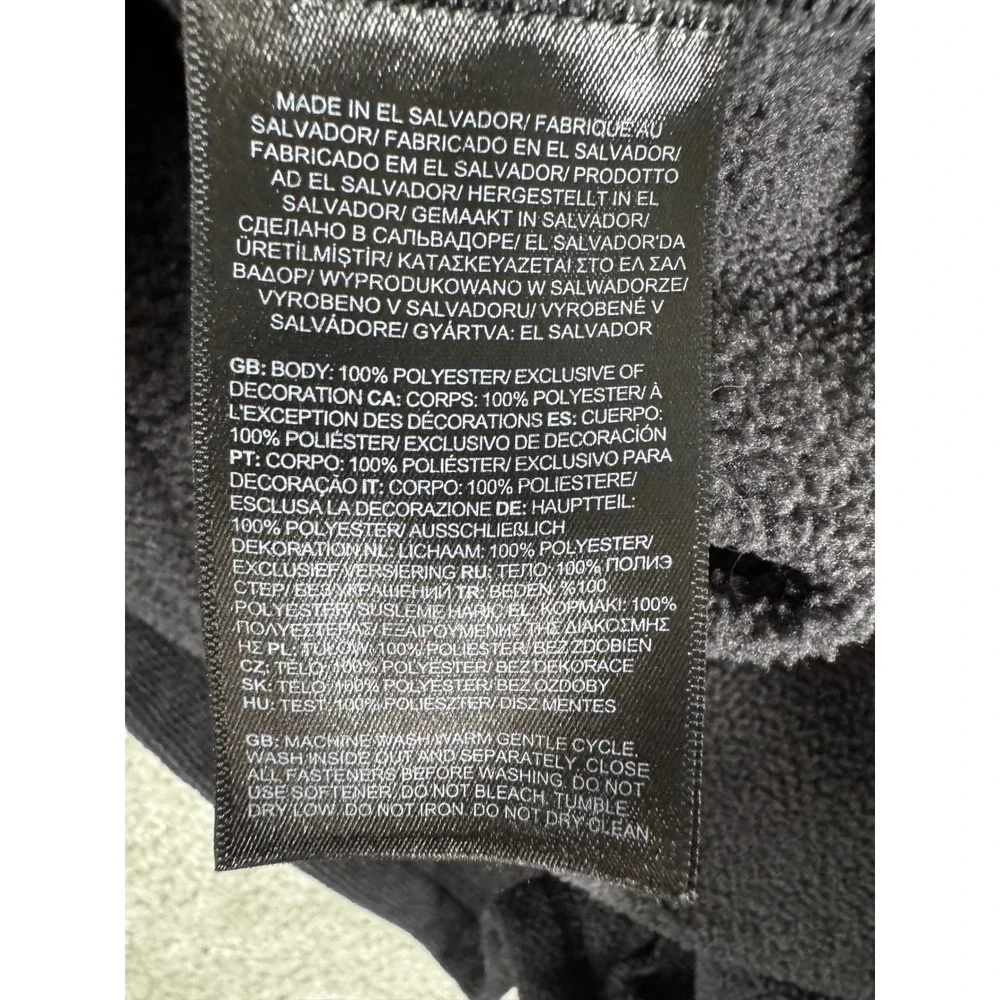 The North Face Mens XL Quarter Zip Fleece Pullover Charcoal Grey Textured Knit
